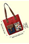Women's Vegan Leather Red Shoulder Bag - In The Puzzle Design - 5