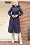 1101 Fur Collar Bondit Jacket with Plush Inside Navy Blue