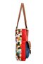 Women's Vegan Leather Red Shoulder Bag - In The Puzzle Design - 3