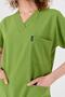 Happiness Spaniard - Lycra Doctor Nurse Scrubs Single Top Surgical Uniform (Women), Pistachio Green - 3