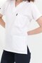 Happiness Spaniard - Lycra Doctor Nurse Scrubs Single Top Surgical Jersey (Women), White - 3