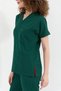 Happiness Spaniard - Stretch Fabric Doctor Nurse Scrubs Single Top Surgical Uniform (WOMEN), Dark Green - 5