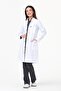 Stand Collar 100 cm Doctor Nurse Teacher Coat (WOMEN), White - 3