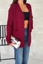 Women's Burgundy Standard Size Black Pocket Detailed Buttoned Oversize Knitwear Cardigan - 3