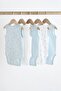 100% Organic Cotton Blue Bear Patterned 5-Piece Baby Bodysuit with Straps Alyk79695 - 2
