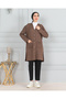 Women's Mother Long Thin Buttoned Pocketed Combed Cotton Cardigan Mother's Day - 2