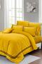 King Size Double Duvet Cover Set 100% Luxury Cotton Satin Yellow 220X240Cm