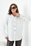 Women's Polo Neck Knitwear Ecru 20786 - 2