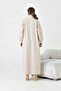 Women's Comfortable Fit Quilted Two-Strap Dress Beige 30982 - 7