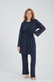 100% Cotton Maternity Pajamas Set with Knitwear Dressing Gown - 8