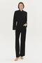 Regular Black Cotton Shirt with Sequin Detail and Flower Embroidered Sleeves - 4