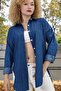 ASYMMETRIC CUT BUTTON DETAIL ON THE BACK DENIM SHIRT - 3