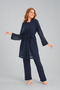 100% Cotton Maternity Pajamas Set with Knitwear Dressing Gown - 6