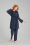 100% Cotton Maternity Pajamas Set with Knitwear Dressing Gown - 7
