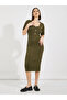 Rib Knit Scoop Neck Sweater Midi Dress