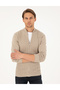 Kum Melange Slim Fit Zippered Knitwear Cardigan 50300508-Vr123 - 4