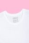 Girl's Undershirt T-Shirt Long Sleeve Badi White 100% Cotton Ribbed - 2
