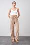 Women's Stone Waist Tied Lace-up Linen Trousers