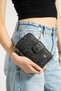 Polo of Colors Nili Black Embroidered Print Women's Hand Wallet 10X18 Size