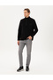 Black Regular Fit Half Zip Fleece Sweatshirt 50298973-Vr046 - 4