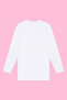 Girl's Undershirt T-Shirt Long Sleeve Badi White 100% Cotton Ribbed - 3