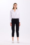 Waist Detailed Elastic High Waist Narrow Leg Ankle Length Women's Fabric Trousers 3333 - 8