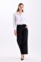 Black Back Elastic High Waist Wide Leg Palazzo Women's Casual Fabric Pants 2345 - 7