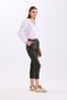 Waist Detailed Elastic High Waist Narrow Leg Ankle Length Women's Fabric Trousers 3333 - 8
