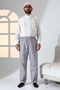 Men's Relaxed Cut Elastic Waist Pocket Pilgrim and Umrah Linen Shalwar Trousers - Gray (Krk)