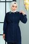 Jeans Set with Jewelled Collar and Shoulder Dark Blue 19186 - 2