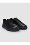 100% Genuine Leather Black Lace-Up Men's Sports Shoes - 2