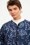 Navy Blue Quilted Lined Thin Jacket - 5