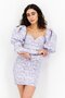 Women Petite Fit Floral Pattern Mini Dress, Multicolor