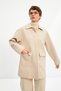 Ecru Basic Lined Long Jacket