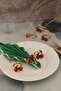 Cherry 6-Piece Gold Luxury Napkin Ring, Red Enameled Napkin Ring - 5