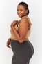 Women Plus Size Sweetheart Neckline Sleeveless Crop Top, Tan - 4