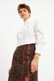 White Cup Button Detailed Shirt - 4