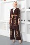 Embroidery Detailed Suit Brown 19002 - 3