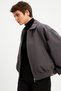 Smoked Bomber Lined Zippered Jacket - 5