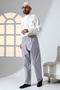 Men's Relaxed Cut Elastic Waist Pocket Pilgrim and Umrah Linen Shalwar Trousers - Gray (Krk) - 3