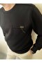 Three Yarn 0 Collar with Pocket Zip Fleece Inside Sweatshirt - 2