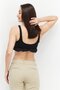 Women U-Neck Sleeveless Plain Tops, Black - 2