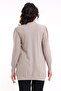 Bumpe Women's Soft Textured Combed Cotton Oval Hem Long Sleeve Knitted Jacquard Stretchy Cardigan & Kaftan - Mink - 7