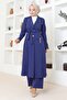 Zipper Detailed Suit Indigo 19201 - 3