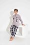 Men's Youth and Children's Plaid-Square Patterned Long Sleeve Fleece Plush Fabric Winter Warm Pajamas Set