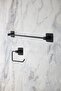 Set of 2 Toilet with Flat Towel Holder and Paper - Bathroom Set, No Drill
