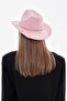 Pink Panama Trilby Women's Hat with Jewelled Pearl Stripe on It - 6