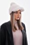 Ecru Plush Cap Hat with Pompom - 4