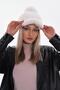 Ecru Plush Cap Hat with Pompom - 5