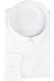 Men's White Striped Long Sleeve Large Size Wide Cut Pocket Shirt